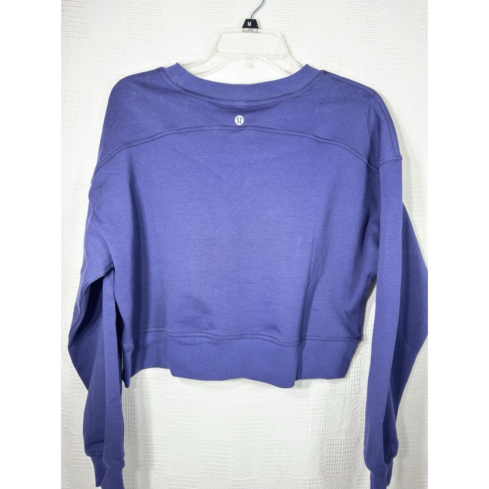 Lululemon Perfectly Oversized Cropped Crew Sweatshirt Size 4 Purplish Blue‎ - Picture 4 of 7